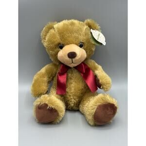 First & Main Minikies Teddy Bear Plush W/ Ribbon Bow 12 Inch Stuffed Animal